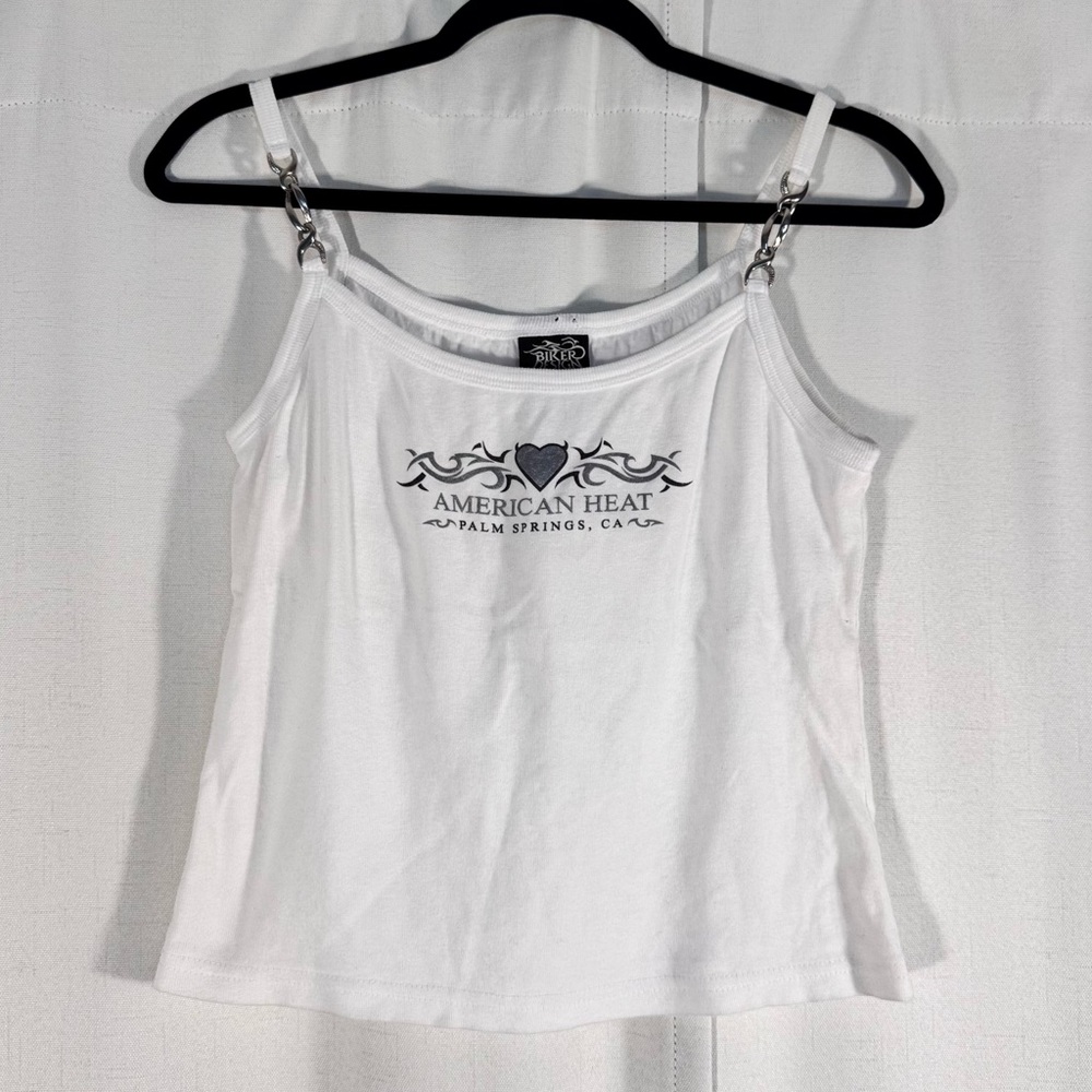 Y2K Biker Design American Heat Tank Top